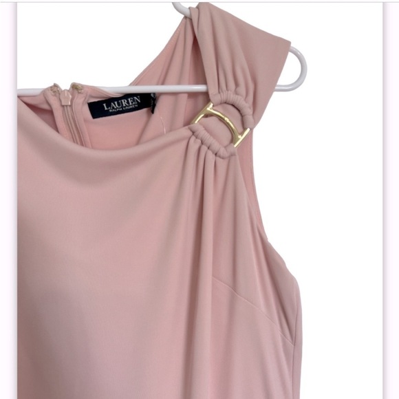 Lauren Ralph Lauren Asymmetrical Jersey Dress in Blush Pink - Picture 10 of 12